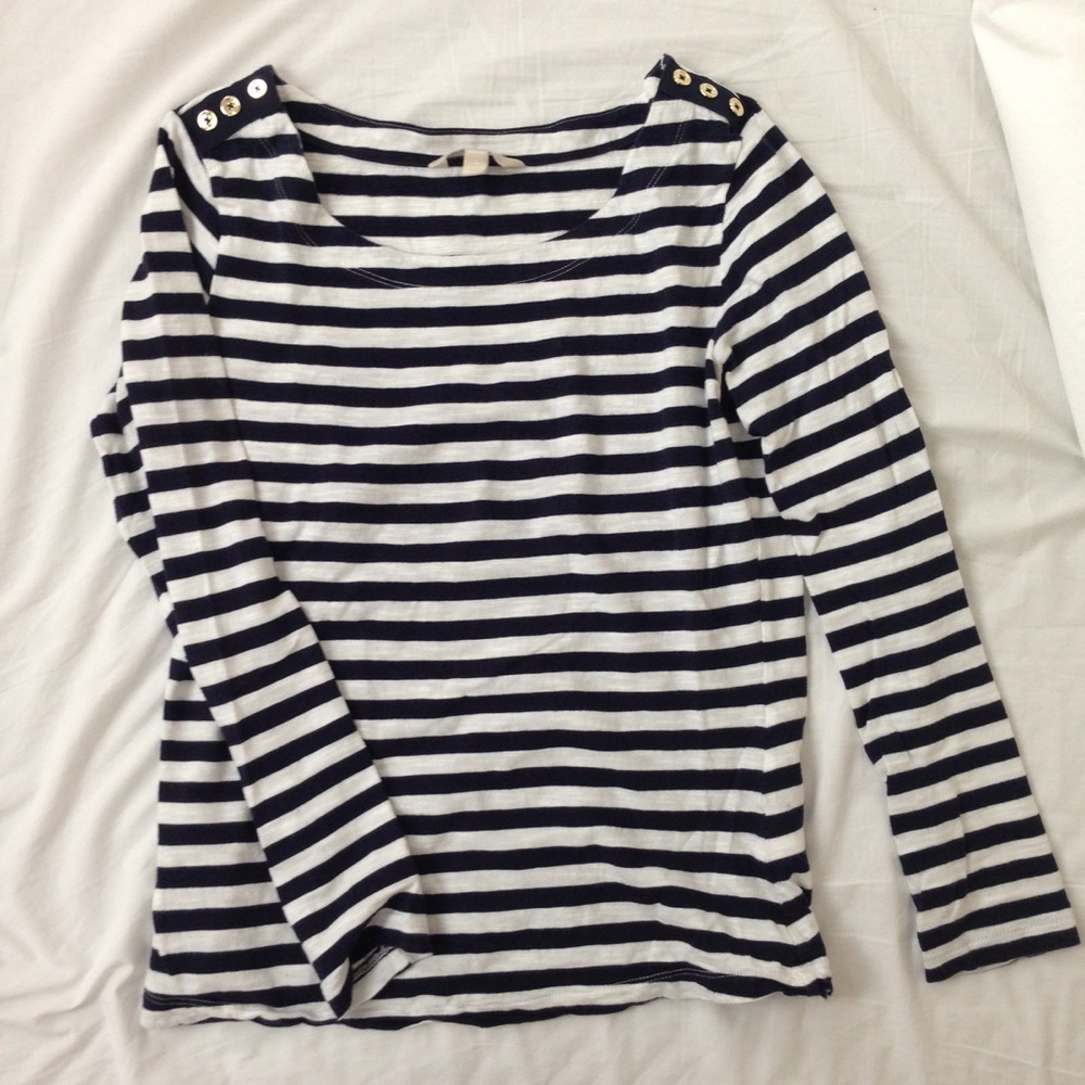 banana republic factory navy striped nautical top